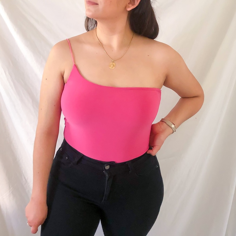 Fuschia Pink Strappy Bodysuit